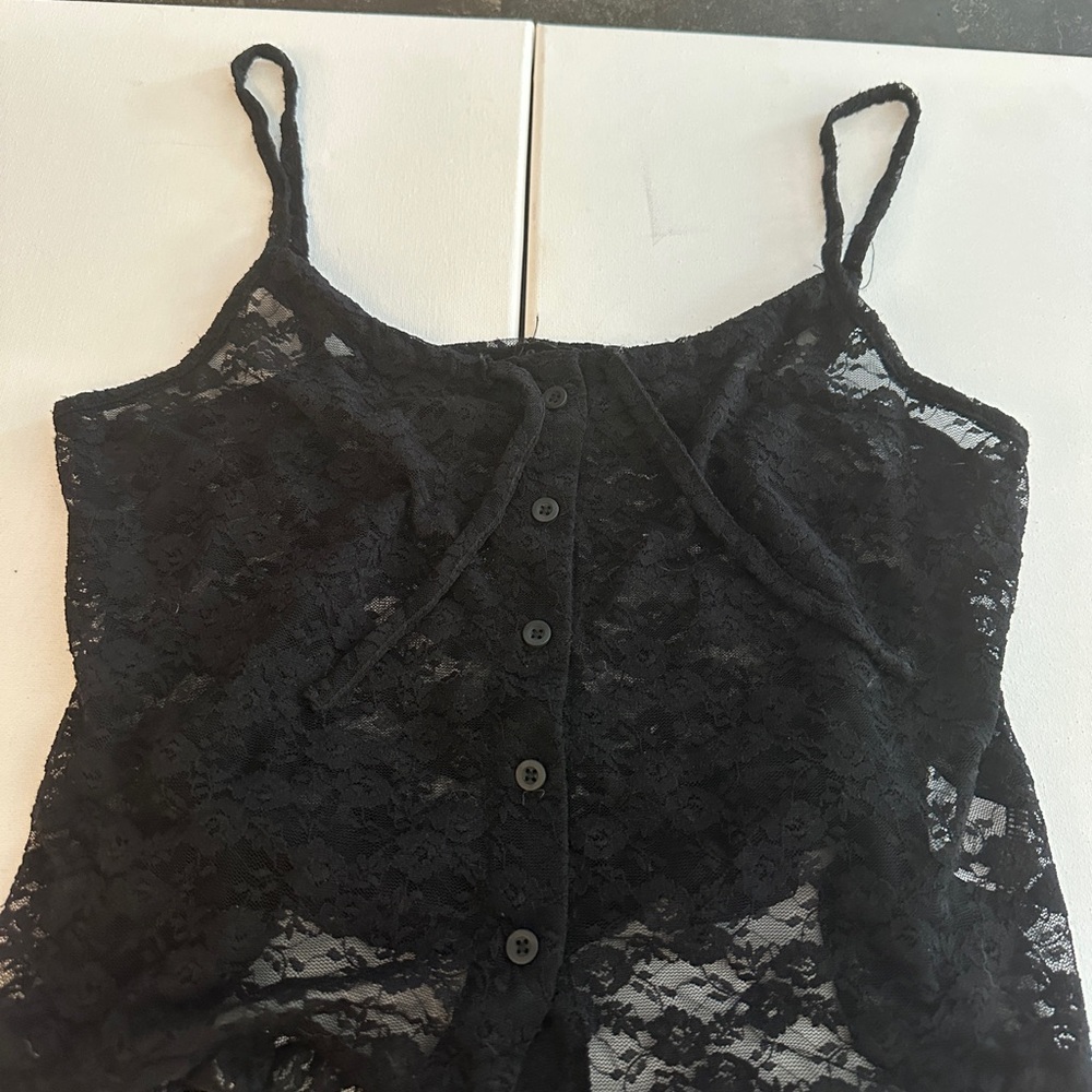 Brandy Melville Black Lace Top